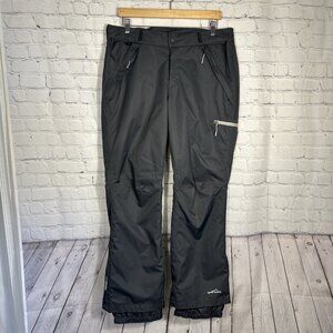 Eddie Bauer Mens Black Weatheredge Pants Large Insulated Ski Snow boarding READ